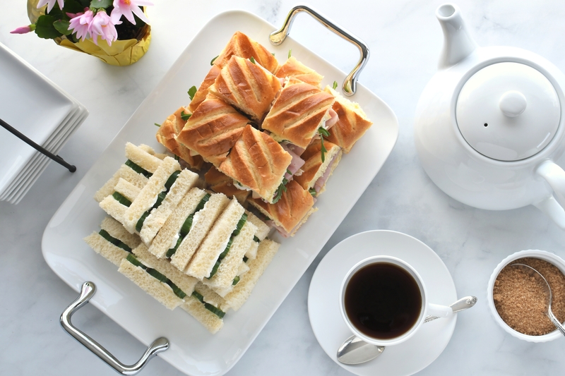 Afternoon tea with scones and sandwiches
